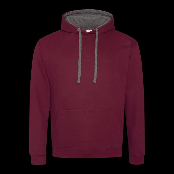 Adult Midweight Varsity Contrast Hooded Sweatshirt Thumbnail