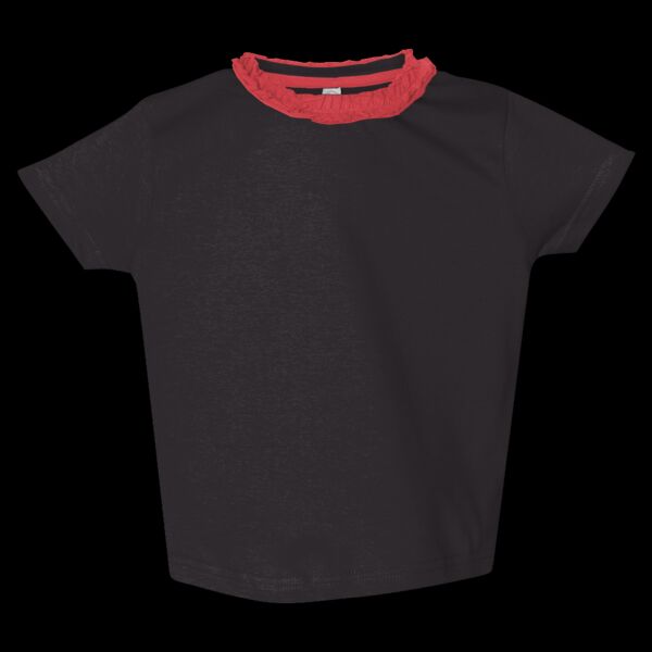 Toddler Girls' Ruffle Neck Fine Jersey Tee Thumbnail